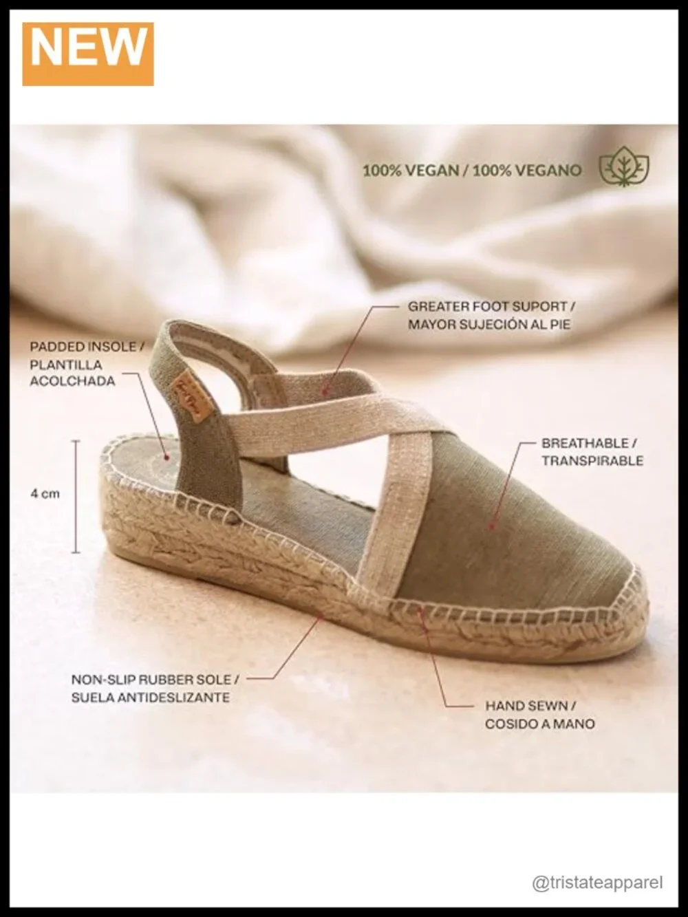 Toni Pons Verdi-V Espadrille Wedge Slip-On Canvas Sandal Comfort
